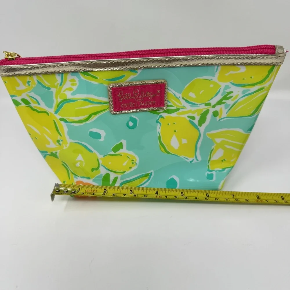 Lilly‎ Pulitzer Estee Lauder Citrus Cosmetic Bag Aqua Pink Travel Toiletry Pouch